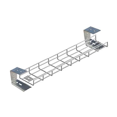 Direct Channel Under Desk Cable Tray Basket, Wire Management for Office Desk - 1000mm (100cm) w/Brackets & Fixings – Silver