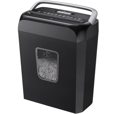 Bonsaii Paper Shredder for Home Use, 6 Sheet Cross Cut Shredder, Shred Credit Card/Staples/Clips, Shredder for Small Office with Portable Handle Design & 13L Bin (C237-B)