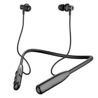 Nsyee Bluetooth 5.3 Neckband Headphones Wireless, IPX6 Waterproof, Magnetic Headset with Noise Cancelling, Long Battery Life, Neckband Bluetooth Headphones with Mic Suitable for Running, Black