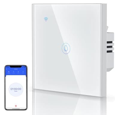 ANTREATU Immersion Heater Timer Switch, Smart Light Switches - 40A Smart Switches for Lights, Wifi Switch, Tempered Glass, Compatible with Alexa & Google Home