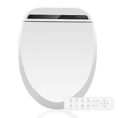 ARTETHYS Electronic Smart Bidet Toilet Seat with Warm Air Drying, Heated Seat Bidet with Remote Control Self-Cleaning Nozzle Adjustable Warm Water Power Saving, Elongated