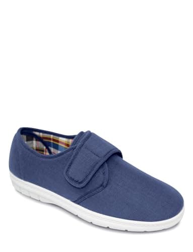 Chums Men's Wide Fit Canvas Touch and Close Shoe Navy 8 UK