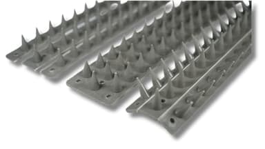 Prikkastrip Eco FENCE WALL SPIKES - 5m Garden Security Anti-Climb Deterrent for Cats, Foxes, Birds & Intruders, Plastic Fence Toppers, Weatherproof & UV Resistant, Grey