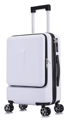 Suitcase Carry On Luggage Suitcases with Wheels Before Starting to Design Large-Capacity Luggage Men's and Women's Suitcases Durable(Blanc,20inch)