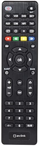 AV:Link | 8-in-1 Universal Remote Control | Suitable For Many Brands Of TV, DVD, SAT, HiFi
