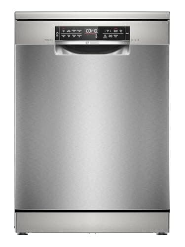 Bosch SMS6TCI01G Series 6, Free-Standing Dishwasher 60 cm, A Energy Rated, 14 Place Settings, 9.5 Litre, IdealDry, Intelligent Programme, Extra Clean Zone, Flexible Baskets, Silver Inox
