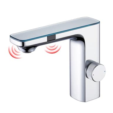 CREA Infrared Sensor Basin Mixer Tap, Touchless Tap for Bathroom, Automatic Basin Tap, Faucet Bathroom Sensor, Chrome