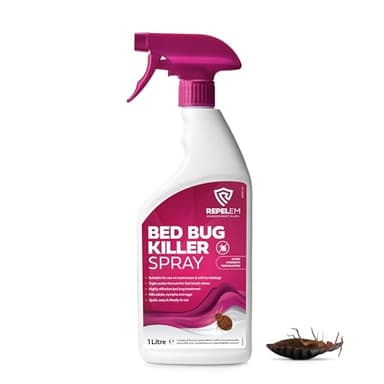 REPELEM Bed Bug Killer Spray - Large 1L Bed Bug Spray, Kills Bed Bugs at All Life Stages, All in One Bed Bugs Treatment for Use on Mattresses, Soft Furnishings & Around The Home
