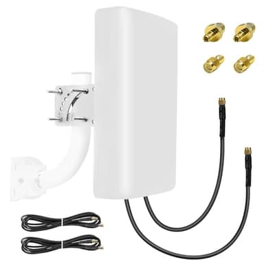 Maswell 4G 5G Directional MIMO Antenna Outdoor, High Gain 10dBi, 700-3800MHz Cellular Signal Enhancer with 10km Range, Dual SMA-Male LMR240 Equivalent Cables & TS9/RP-SMA