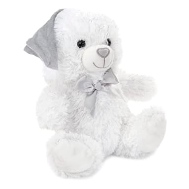 abeec Glitter Bear - Valentines Gifts For Her - Baby Soft Toys - White Teddy Bear - Teddy Bears For Babies - Cuddly Toy - Baby Gifts - Plush Toys