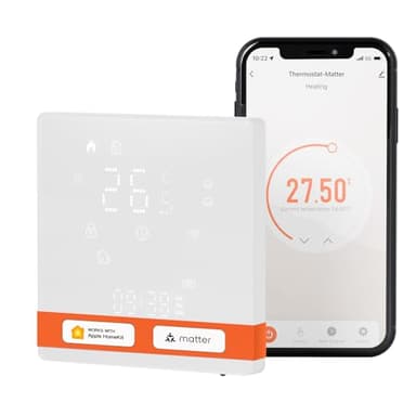 MOES Smart Thermostat for Electric Floor Heating | Matter over WiFi | Tuya Platform | Compatible with Apple Home, Alexa, Google Home