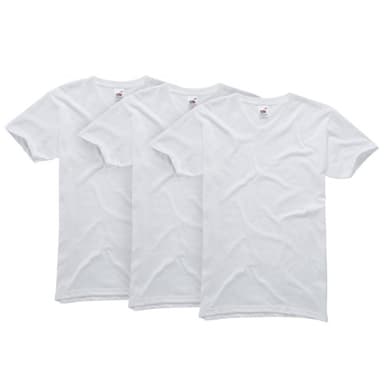 Fruit of the Loom Men's Original V-Neck T-Shirt 3-Pack - White - Large