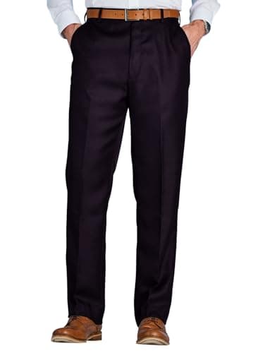 Chums Men's Smart Casual Trousers Men's Pants for Home Office Comfortable Fit Practical Pocket Design Formal Trousers for Men Black 34W / 33L