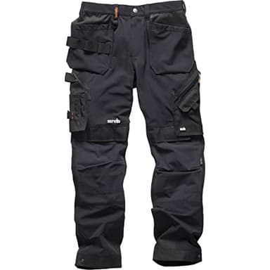 Scruffs Men's Pro Flex Plus Holster Workwear Trousers, Black (Black 001), 34W UK
