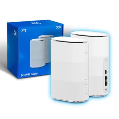 ZTE G5B - Unlocked wireless 5G AX3000 WiFi6 Whole Home Router, Premium Design with low-power consumption, no configuraiton req, parental controls, easy management- UK plug & warranty
