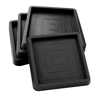 Furniture Coasters Cups, Rubber Furniture Feet Caster Cups Floor Protectors Square Table Chairs Legs Cup Pads for Carpet Floors Piano Sofa 4 Pcs