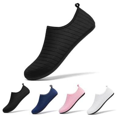 Racqua Water Shoes Beach Swim Pool Sea Surf Aqua Wet Socks Yoga Quick-Dry Breathable Weitsuit Non Slip Lightweight Shoes for Men Women Black EU36/37=UK4/5