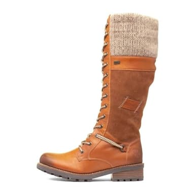 Pavers Ladies Tall Lace Up Boots - Brown Size 7 (40) (UK 6.5)