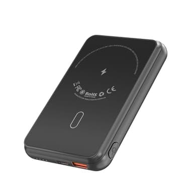 Power Bank for Mag-safe, Wireless Portable Charger, 10000mAh PD 22.5W Fast Charging USB C In & Out, Small Magnetic External Battery Pack Compatible with iPhone 16/15/14/13/12 (Black)