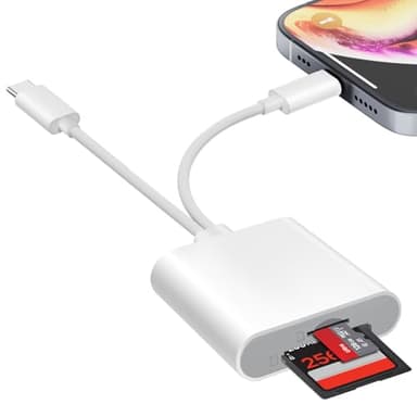SD Card Reader for i-Phone iPad, USB C SD Card Reader with Dual Slot for MicroSD/SD, Type C OTG Adapter, Camera Card Viewer Memory Card Reader, SD Card Reader for i-Phone/iPad/Android/Camera