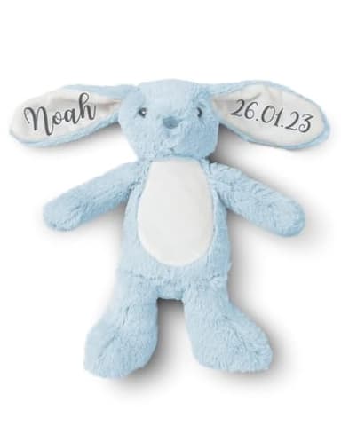 Hoolaroo Personalised Bunny Teddy Bears For Easter Babies Newborn Gift New Baby Present 1st Birthday Gifts For Boys Keepsake Soft Toy (Blue)