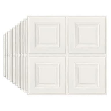 Snewvie 10 PCS 3D Wood Wall Panels Peel and Stick Brick Wallpaper Removable Wallpaper 70X70cm 3D Tile Wood Panels Wall Sticker Self-Adhesive Waterproof PE Foam