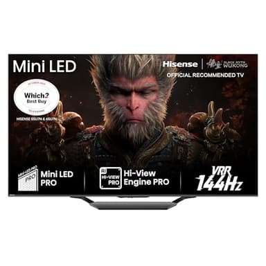 Hisense 65 Inch 144Hz Mini-LED Smart TV 65U7NQTUK - Quantum Dot Colour, Dolby Vision IQ & Atmos, iMax Enhanced, Built-in Subwoofer and Vidaa OS with Freely, Youtube, Netflix and Disney+ (2024 Model)