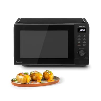 Panasonic NN-SD35QBBPG 29L Solo Microwave Oven, 1000W, Auto Defrost, 11 Auto Programmes, Timer, Black & Stainless Steel