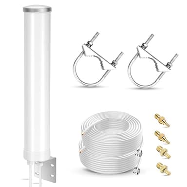 Nelawya 4G LTE 5G Antenna Outdoor 12dBi External MIMO Omnidirectional 698-3800MHz Antenna Compatible with 4G LTE 5G Router M1 MR1100 Modem, TS9 SMA CRC9 Adapter, Up to 15 km Long Distance Signal