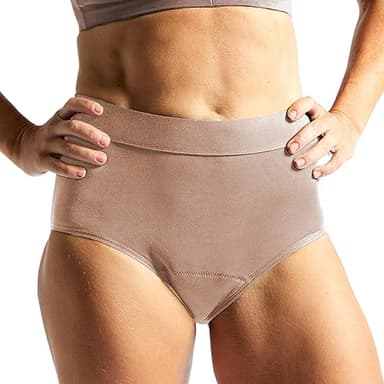 Jude Washable Incontinence Pants for Women, Reusable Leakproof Underwear for Women, High Absorbency, Beige Full High Knickers with Unique 3-Layer Gusset (S)