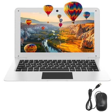 TOPOSH 10.1 Inch Windows 10 Laptop PC Mini Computer Notebook 4GB RAM+64GB SSD Intel Celeron N3350 Dual-Core Graphics 1.1 GHz Supports TF Card Bluetooth 4.0 Wifi HDMI - White