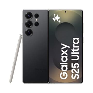 Samsung Galaxy S25 Ultra AI Smartphone, Galaxy AI, 12GB Memory, 512GB Storage, 200MP Camera, S Pen Included, Titanium Black, 3 Year Manufacturer Extended Warranty (UK Version)