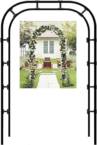 Metal Garden Arch Heavy Duty Arbor Trellis Wide 120cm 140cm 160cm 180cm 200cm 240cm 280cm 350cm Wedding Rose Arch Decoration Balloon Support Rack,W180*H220cm