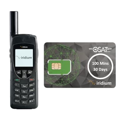 OSAT Iridium 9555 Satellite Phone + 100-Minute Prepaid SIM | 30-Day Validity | Rugged, Waterproof, GPS-Enabled | Global Voice & SMS Coverage for Remote & Emergency Communication