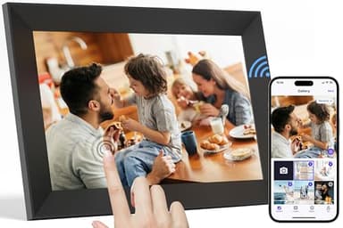 Tibuta 10.1 Inch WiFi Digital Photo Frame, 1280x800 HD IPS Touch Screen Photo Frame Electronic, Auto-Rotate, Wall Mountable, Share Photos/Videos Instantly from Anywhere