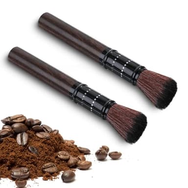 Oruola 2pcs Coffee Brush,Coffee Machine Brush,Coffees Accessories Barista,Soft Bristle Cleaning Brushes Bean Grain Coffees Tool Set for Barista Home Kitchen Baristas Accessories
