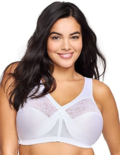 Glamorise Full Figure Plus Size MagicLift Original Support Bra Wirefree #1000 White
