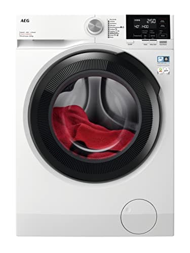 AEG 7000 Series Washer Dryer 8kg Wash/5kg Dry Load LWR7185M4B, Prosteam Freestanding Washer Dryer using 96% less water, 1400rpm Spin, Energy Class A, White