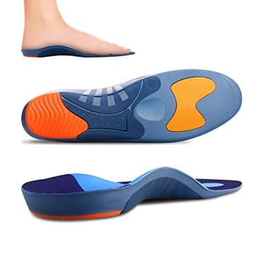 RooRuns Heavy Duty Arch Support Plantar Fasciitis Insoles for Men And Women, Orthotic Inserts Shoe Insoles for Flat Feet, Heel Spurs, High Arches, OverPronation, Metatarsalgia, Foot Pain Relief, L