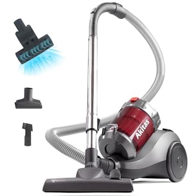 Akitas 800W Powerful Bagless Cylinder Vacuum Cleaner With German Wessel Werk Nozzle Head For Hard Floor & Carpet (C6T)