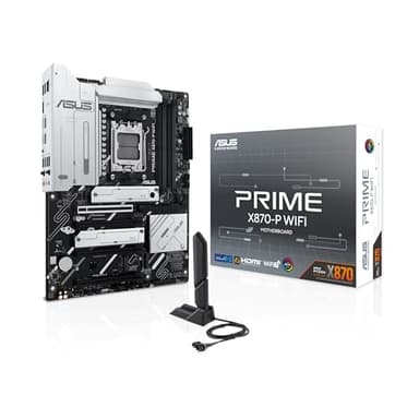 ASUS PRIME X870-P WIFI AMD ATX motherboard, 14+2+1(80A) power stages,PCIe 5.0 x16 slot with full support for next-gen graphics cards, four M.2 slots, DDR5 slots, WiFi 7, Q-Antenna