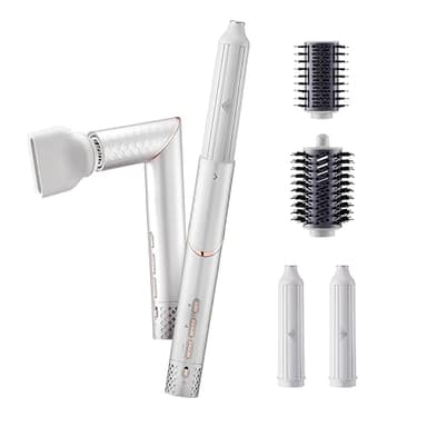 GLAMUP 5 in 1 Flexible Air Wrap Hair Styler- Magic Styler, Hot Air Brush, Advanced High Speed Hair Dryer, No Heat Damage, for All Hair Types, Perfect for Travel, Gift Set