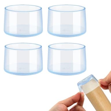 ZyFurn 4 Pake Clear Castor Cups 38mm Furniture Castor Cups Transparent Round Non-Slip Chair Leg Carpet Protectors Heavy Duty Prevent Scratches and Damage Soft Noise Reduction Protect Floor Carpet