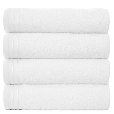 GC GAVENO CAVAILIA Large Towels Bath Sheet - Highly Absorbent Egyptian Cotton Towel Set - 4 Pack Extra Soft Large Bath Towel White - Quick Dry Bath Sheets - 450 GSM Washable Towels, 75X135 Cm