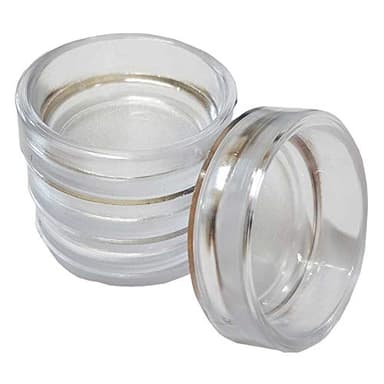 Clear Castor Cups 38mm Protect Wooden, Laminate, Tiled Floors and Carpets from Wheel Damage and Scratches Caused by Chair, Bed, Sofa and Table Legs (4, Small)