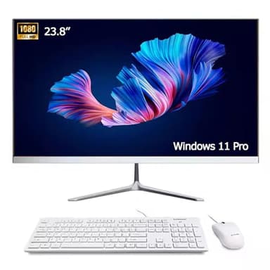23.8" FHD IPS All-in-One pc,Windows 11 Pro Desktop Computer,Intel i5 Processor up to 4.4 GHz, 16GB RAM,256GB SSD,Wi-Fi, USB-C,HDMI, QWERTY-Keyboard and Mouse