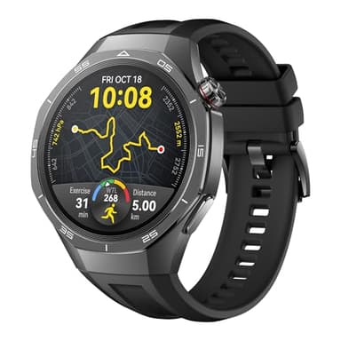HUAWEI WATCH GT 5 Pro 46 mm Smartwatch for men, Titanium Alloy, Golf Watch, Health Tracking, ECG monitoring, up to 14 Days Battery Life, GPS, Bluetooth call, iOS& Android Compatible, Black