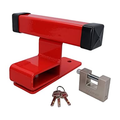 AB Tools Garage Door Lock Defender Motor Bike Car Stop Bar Up and Over & Padlock