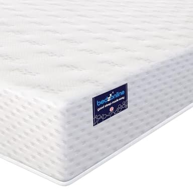 BEDZONLINE Reflex Memory Foam Mattress - 4ft6 Double | Certified Therma-Pure Dual Memory & Reflex Foam Mattress, White | Firm Body Support & Pressure Relief | UK Handmade & Hypoallergenic