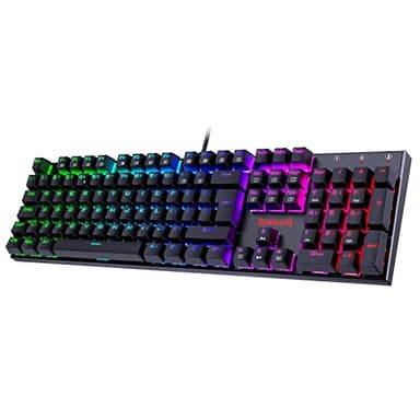 Redragon Mechanical Gaming Keyboard, Mechanical Keyboard with 105 Programmable Keys, Red Switches, Full Anti-ghosting RGB Ideal for Gaming, PC, Windows, Mac, Gamer, Office, Typists - UK Layout